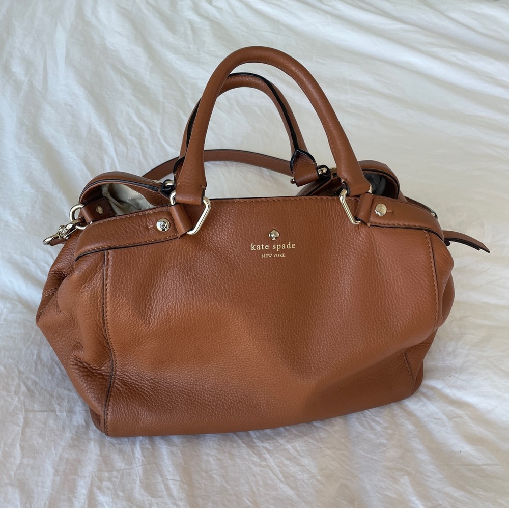 kate spade new york | Camel Leather Medium Satchel Handbag Purse